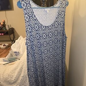 J Jill Floral Blue Sleeveless Dress